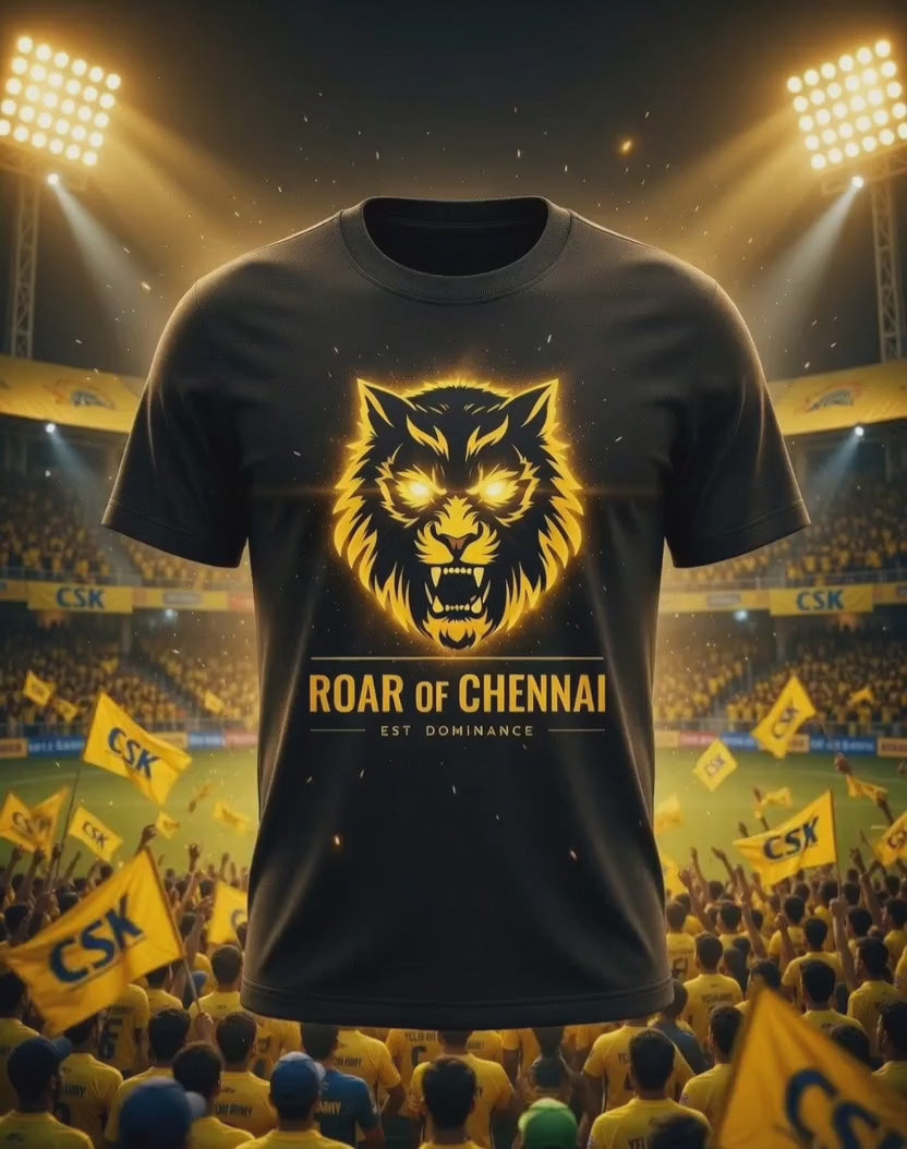 Roar of Chennai – Premium Wolf Graphic Standard Tee