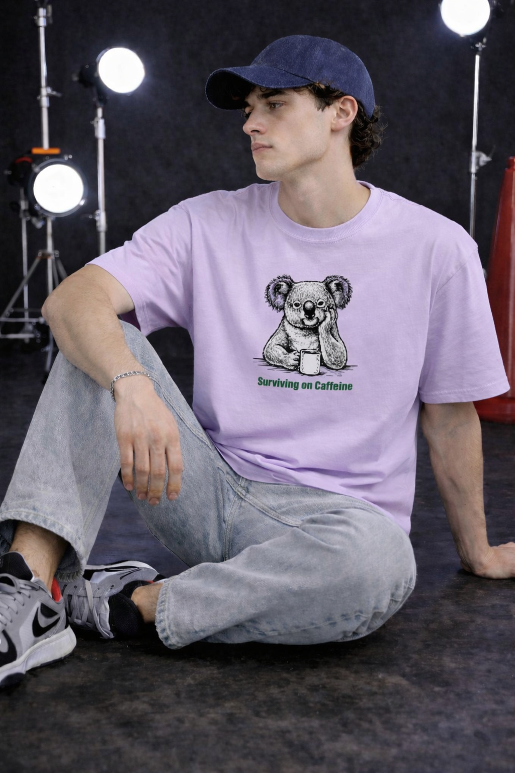 Surviving on Caffeine Koala Graphic Tee Unisex Classic T-Shirt