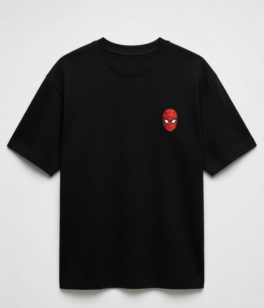Midnight Spider Embroidered Tee Oversized