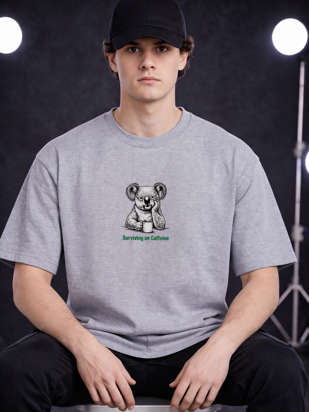 Surviving on Caffeine Koala Graphic Tee Unisex Classic T-Shirt
