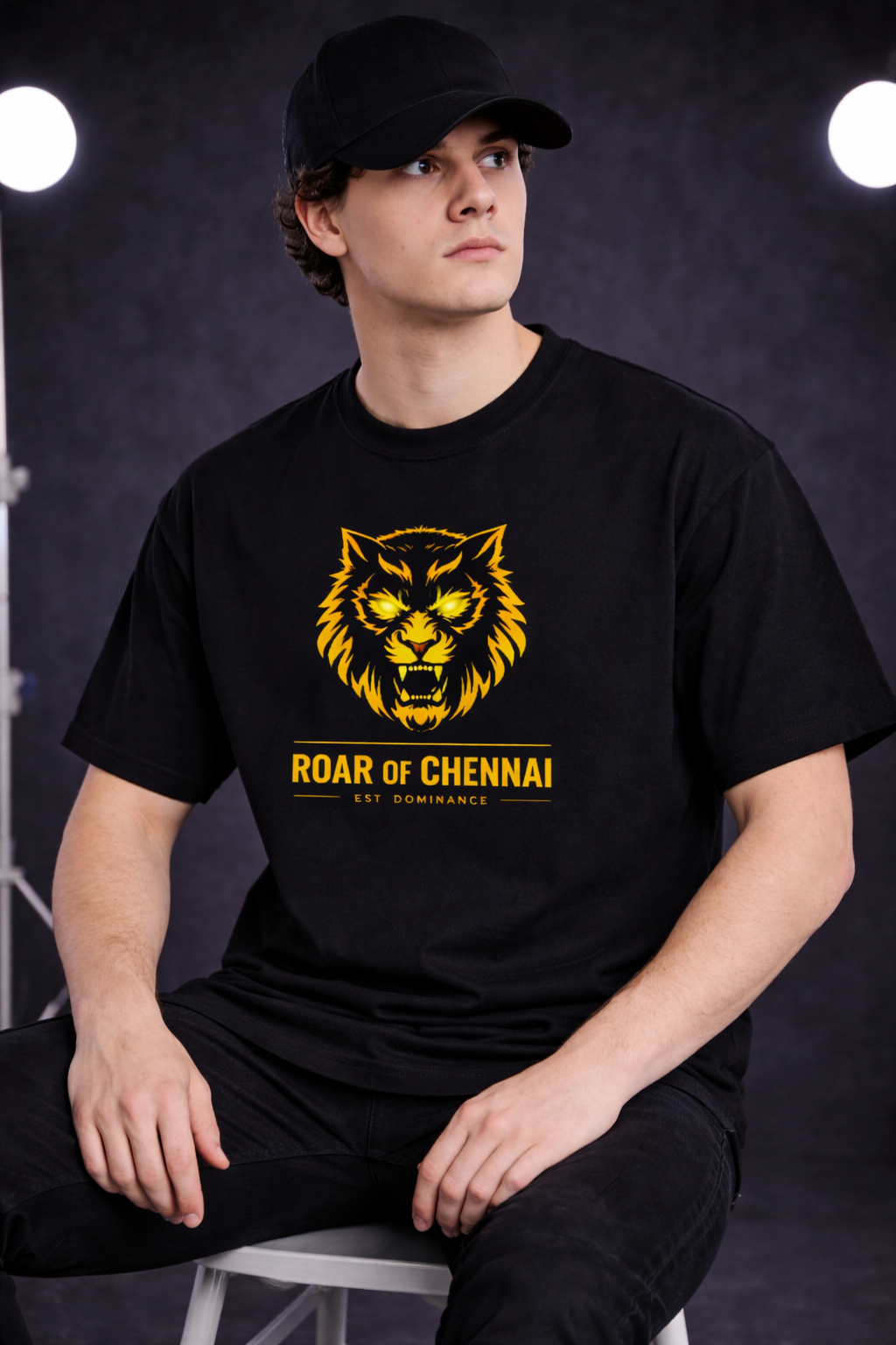 Roar of Chennai – Premium Wolf Graphic Standard Tee