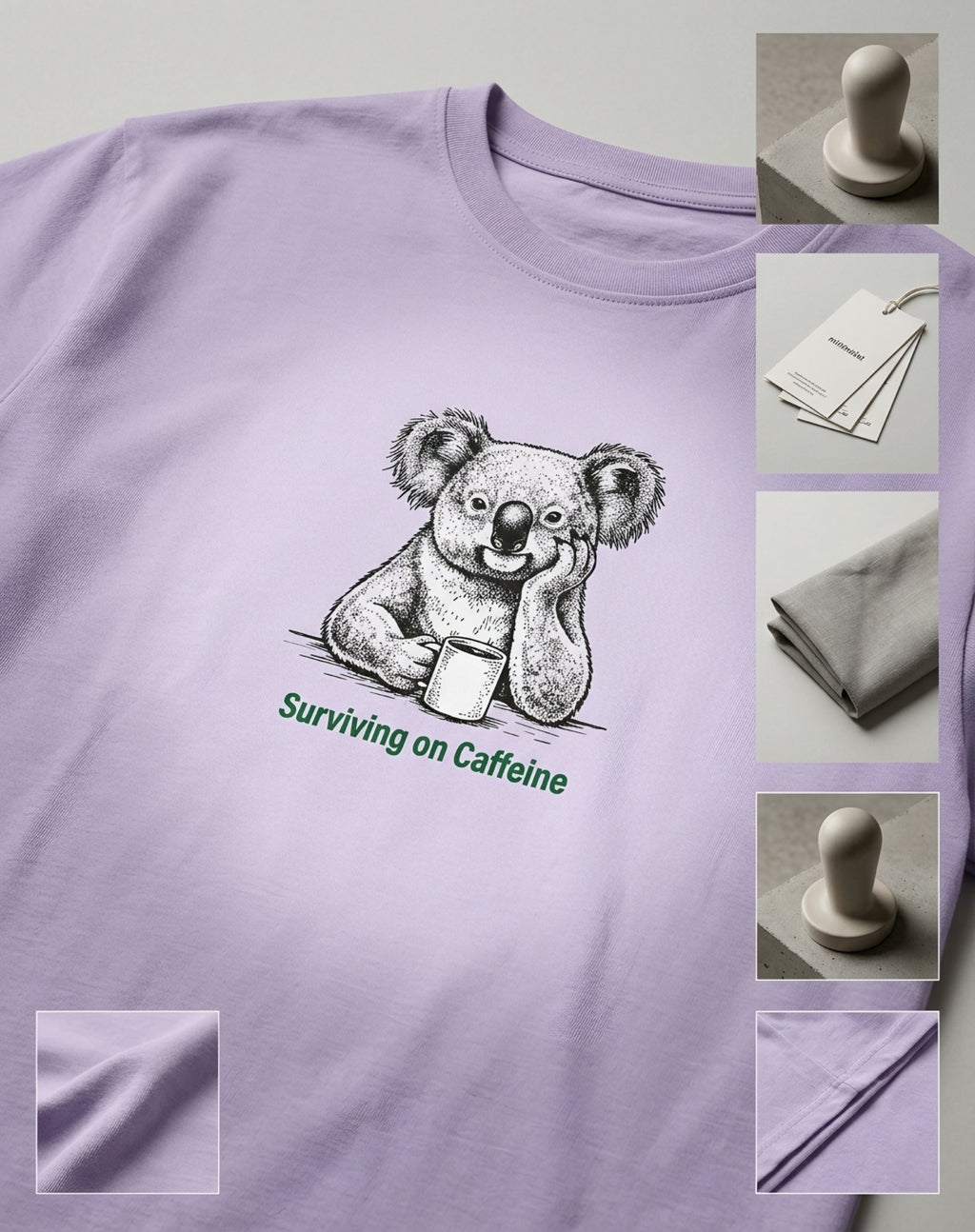 Surviving on Caffeine Koala Graphic Tee Unisex Classic T-Shirt