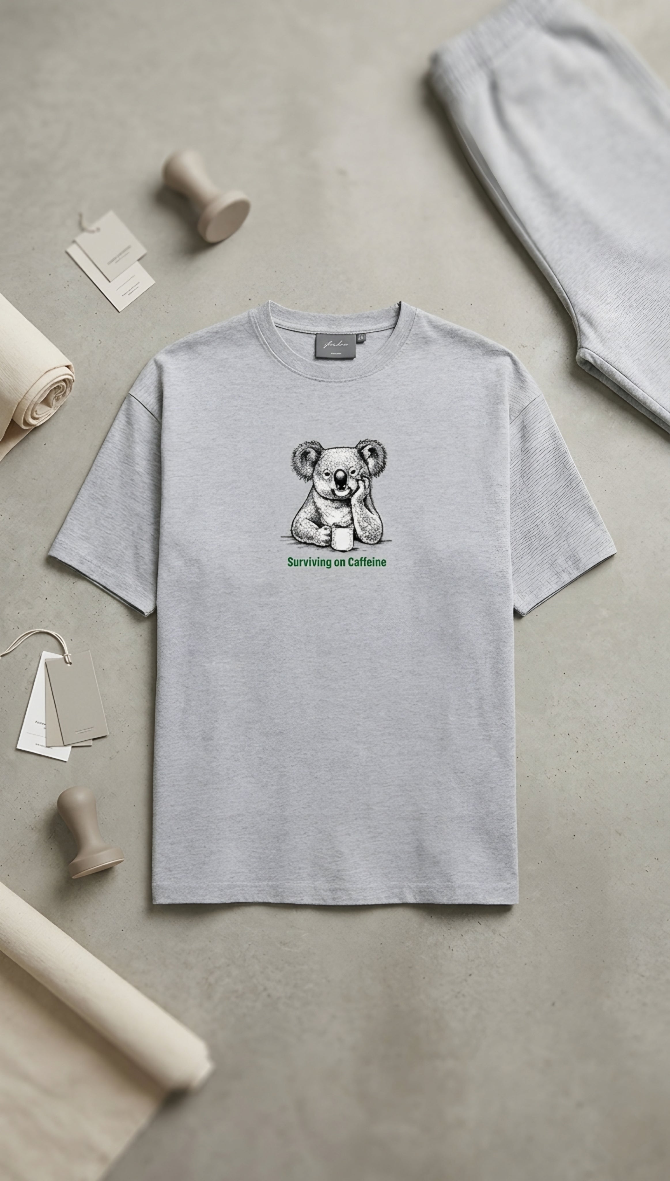 Surviving on Caffeine Koala Graphic Tee Unisex Classic T-Shirt