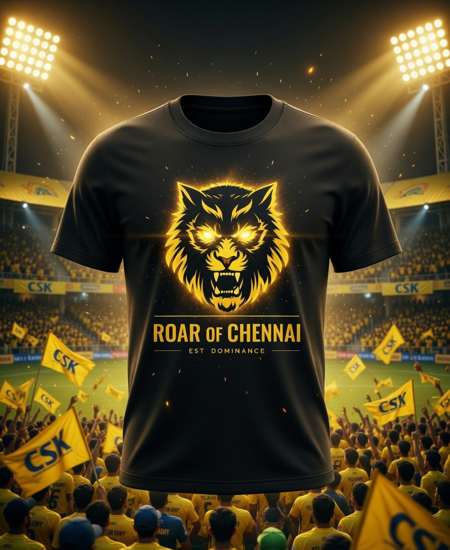 Roar of Chennai – Premium Wolf Graphic Standard Tee