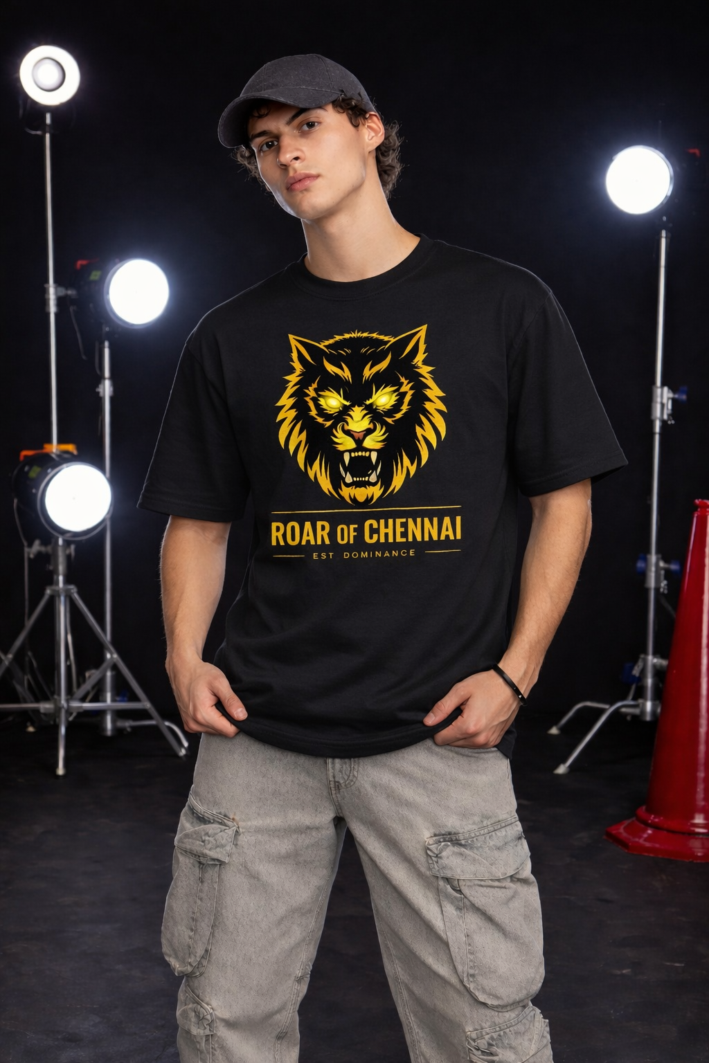 Roar of Chennai – Premium Wolf Graphic Standard Tee