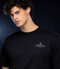 Minimal Mountain Embroidery Tee Oversized Fit